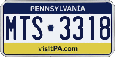 PA license plate MTS3318