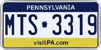 PA license plate MTS3319