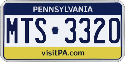 PA license plate MTS3320