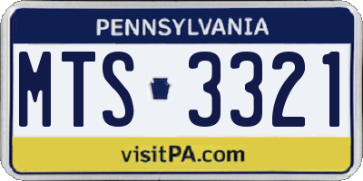 PA license plate MTS3321