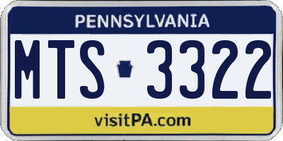 PA license plate MTS3322