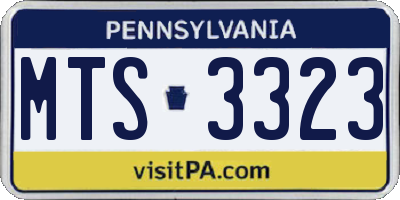PA license plate MTS3323