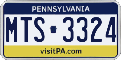 PA license plate MTS3324