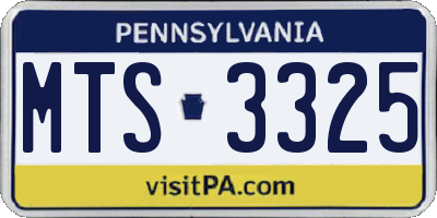 PA license plate MTS3325