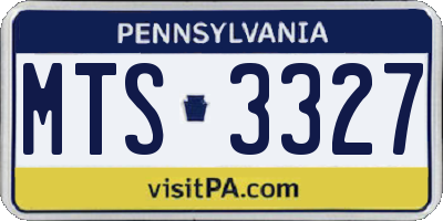 PA license plate MTS3327