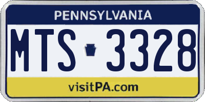 PA license plate MTS3328