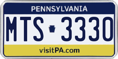 PA license plate MTS3330