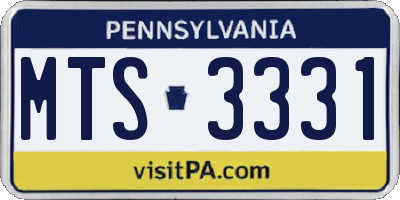 PA license plate MTS3331
