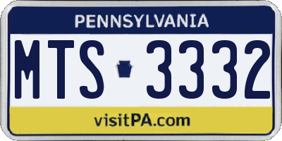 PA license plate MTS3332