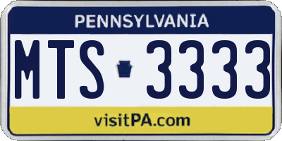 PA license plate MTS3333