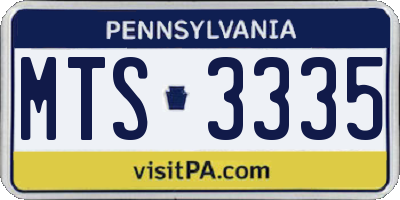 PA license plate MTS3335
