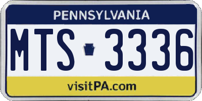 PA license plate MTS3336
