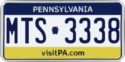 PA license plate MTS3338