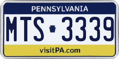 PA license plate MTS3339