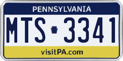 PA license plate MTS3341