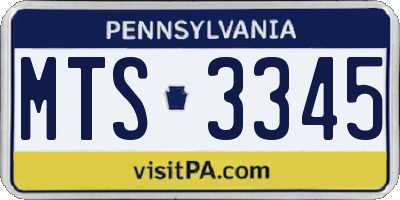 PA license plate MTS3345