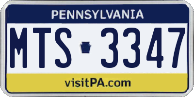 PA license plate MTS3347
