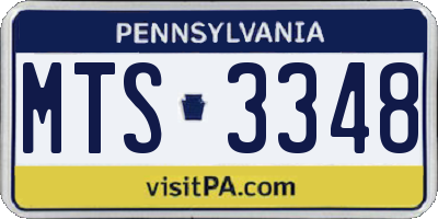 PA license plate MTS3348