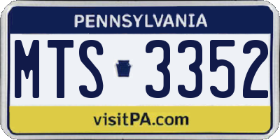 PA license plate MTS3352