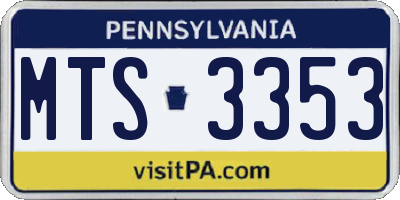 PA license plate MTS3353