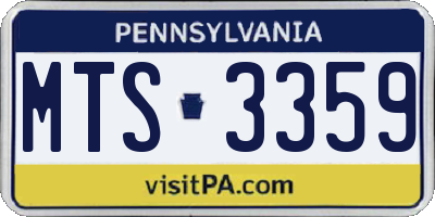 PA license plate MTS3359