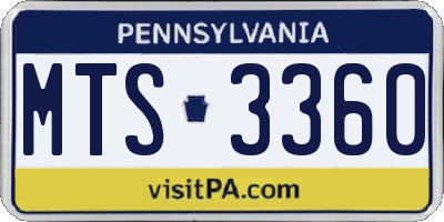 PA license plate MTS3360