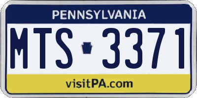 PA license plate MTS3371