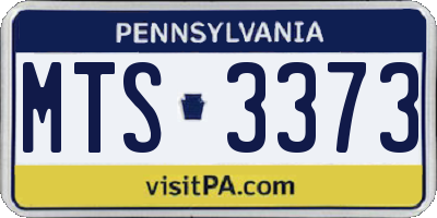 PA license plate MTS3373