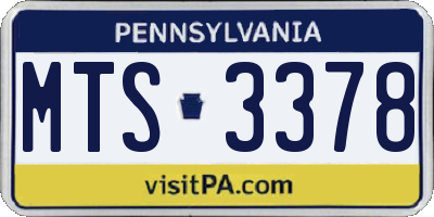 PA license plate MTS3378