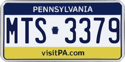 PA license plate MTS3379