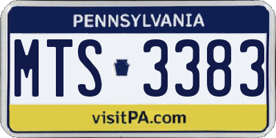 PA license plate MTS3383