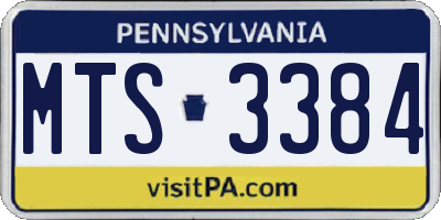 PA license plate MTS3384