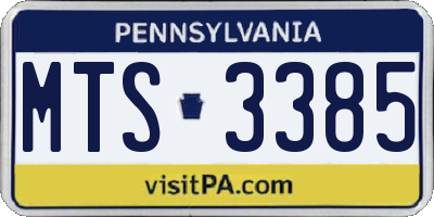 PA license plate MTS3385