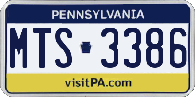 PA license plate MTS3386