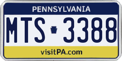 PA license plate MTS3388