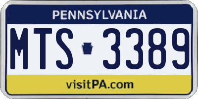 PA license plate MTS3389