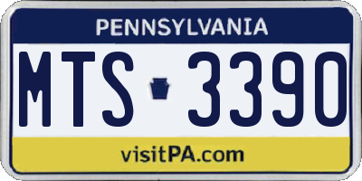 PA license plate MTS3390