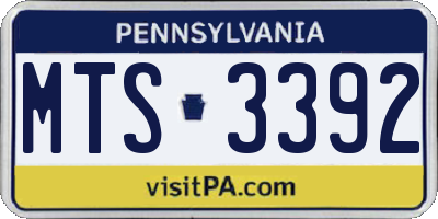 PA license plate MTS3392