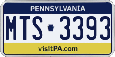 PA license plate MTS3393