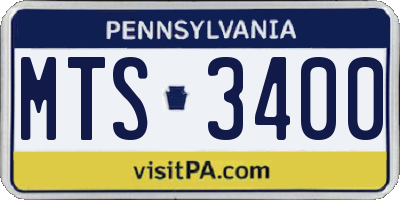 PA license plate MTS3400