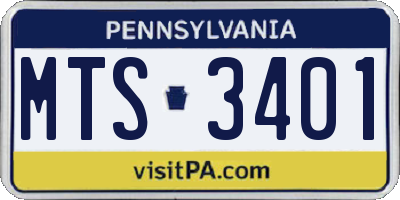 PA license plate MTS3401