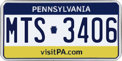 PA license plate MTS3406