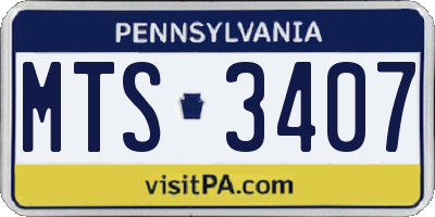 PA license plate MTS3407