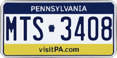 PA license plate MTS3408