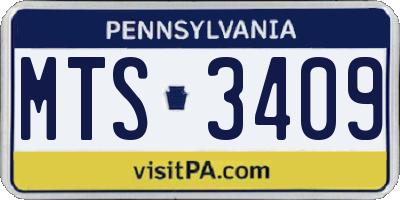 PA license plate MTS3409