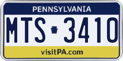 PA license plate MTS3410