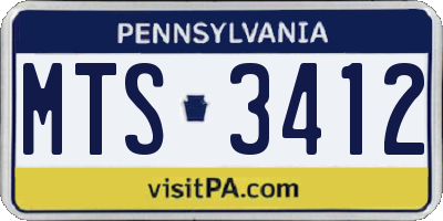 PA license plate MTS3412