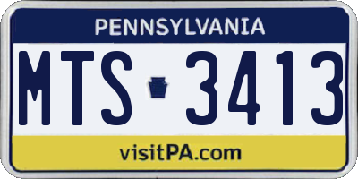 PA license plate MTS3413