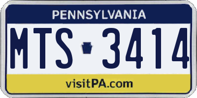 PA license plate MTS3414