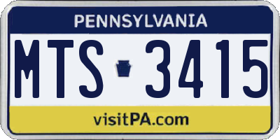 PA license plate MTS3415